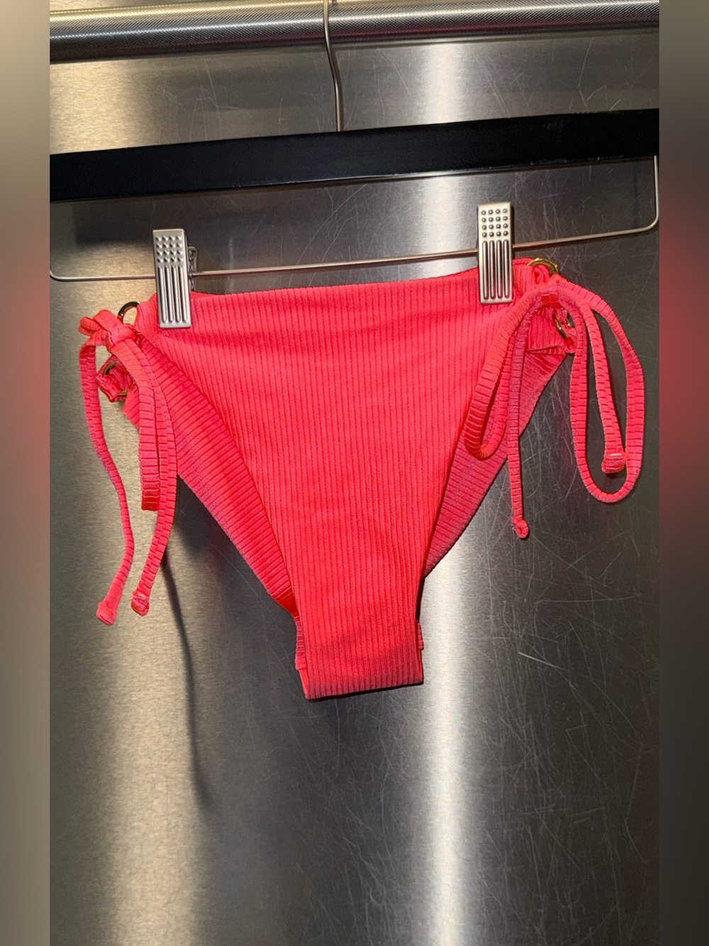 aerie Ribbed Tie-Side Bottoms in Hot Pink